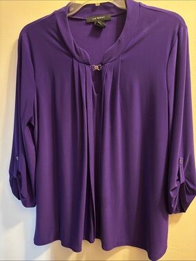 Mccoy Deep Purple Keyhole Pleat Blouse